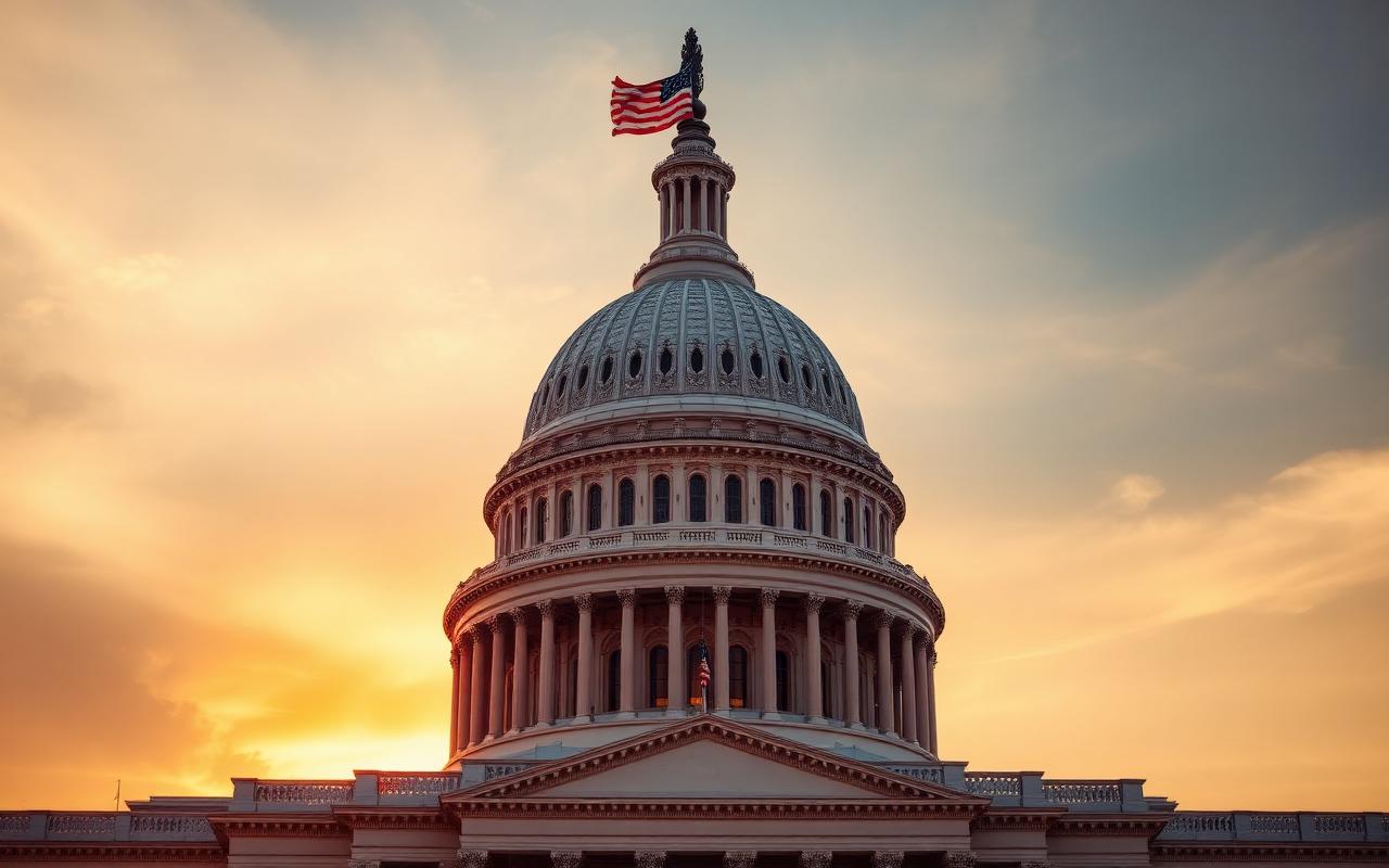 U.S. Capitol building at sunset